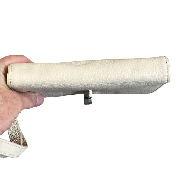 Grace Adele Cream Leather Wallet Wristlet Detachable Strap Compact Smaller Size - Picture 4 of 9